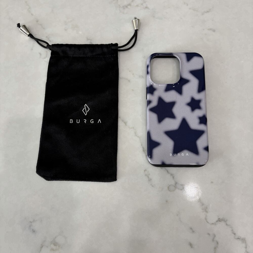 Burga Apple iPhone 13 Pro Blue Stars Case with pouch